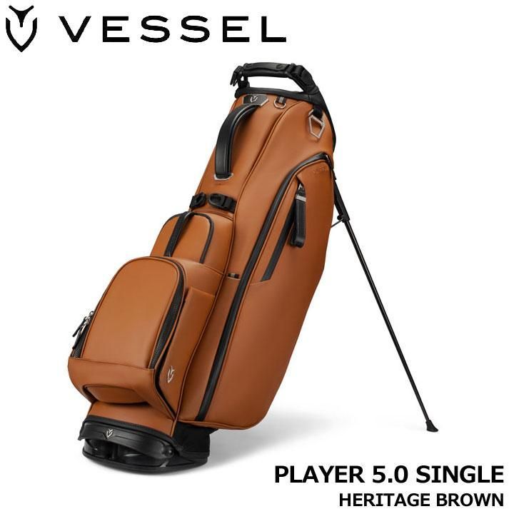 ベゼル VESSEL Player プレイヤー 5.0 スタンド キャディバッグ シングル ストラップ 2025 8.5型 3.8kg HERITAGE BROWN ヘリテージ ブラウン