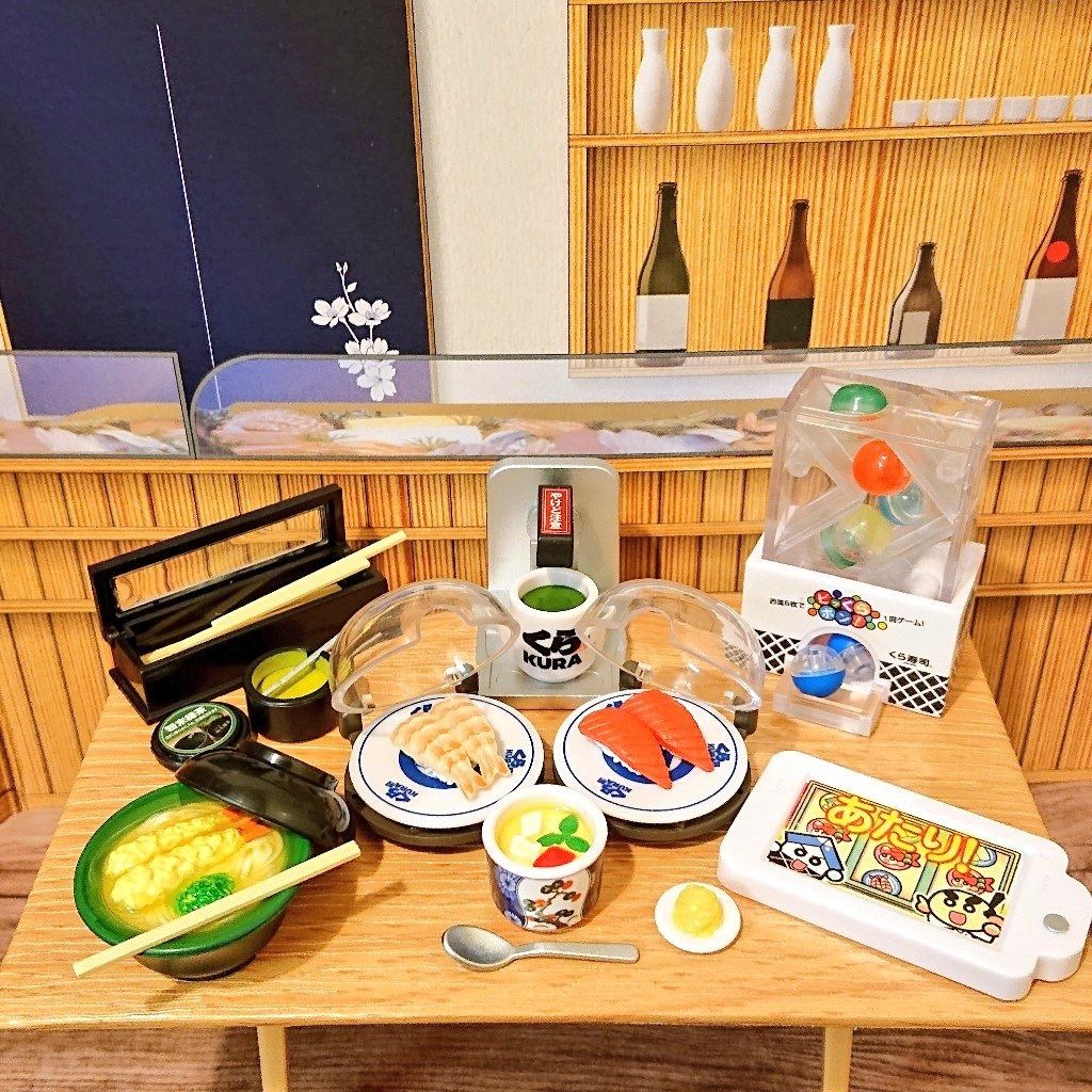 くら寿司 ミニチュア えび天うどん&箸入れ ビッくらポン お茶