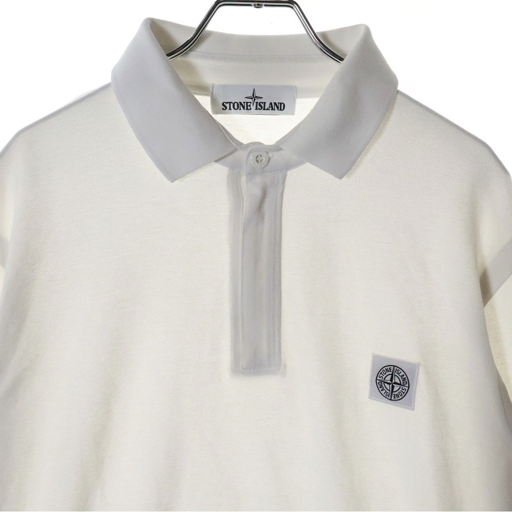 STONE  ストーンアイランド ポロシャツ スリムフィット 正規品 STONE ISLAND (ストーンアイランド) 胸ロゴ ライン 半袖