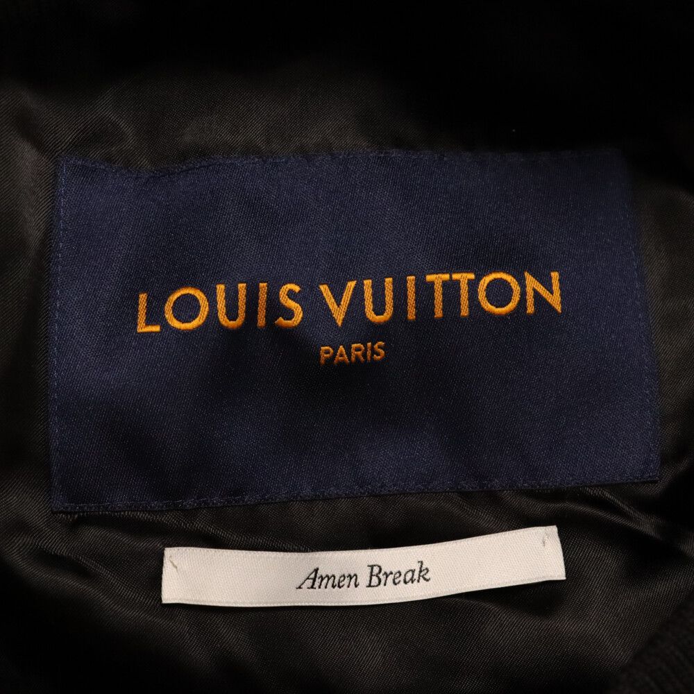 LOUIS VUITTON (ルイヴィトン) 22SS レザーエンブロイダリー バーシティスタジアムジャケット RM221 IZ3 HML81E イエロー/ブラック