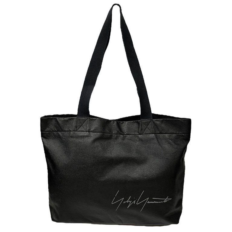 Yohji Yamamoto カウレザーロゴプリントトートバッグ ボストンバッグ  