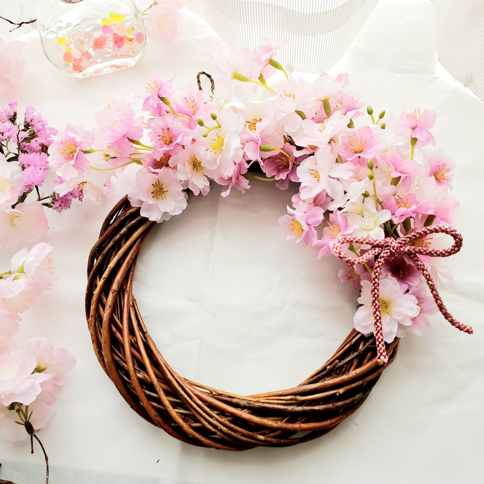 可愛い 桜リース 20cm めっちゃ 可愛い桜 - メルカリ