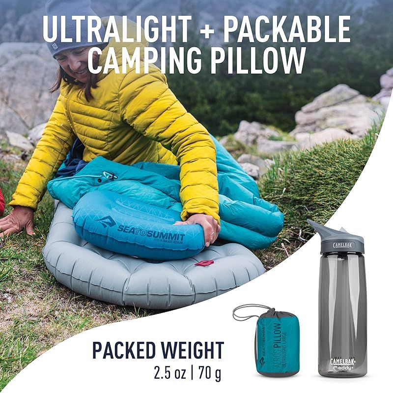 彡SEA TO SUMMIT シートゥサミット エアロウルトラライトピロー ラージ アクア 0
