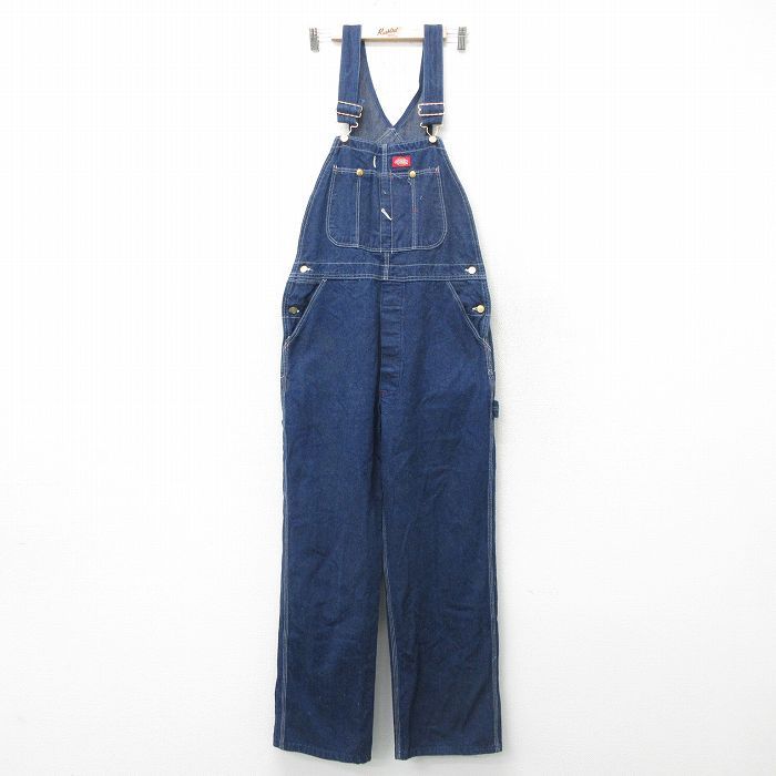 W35/古着 ディッキーズ Dickies オーバーオール メンズ 90s コットン