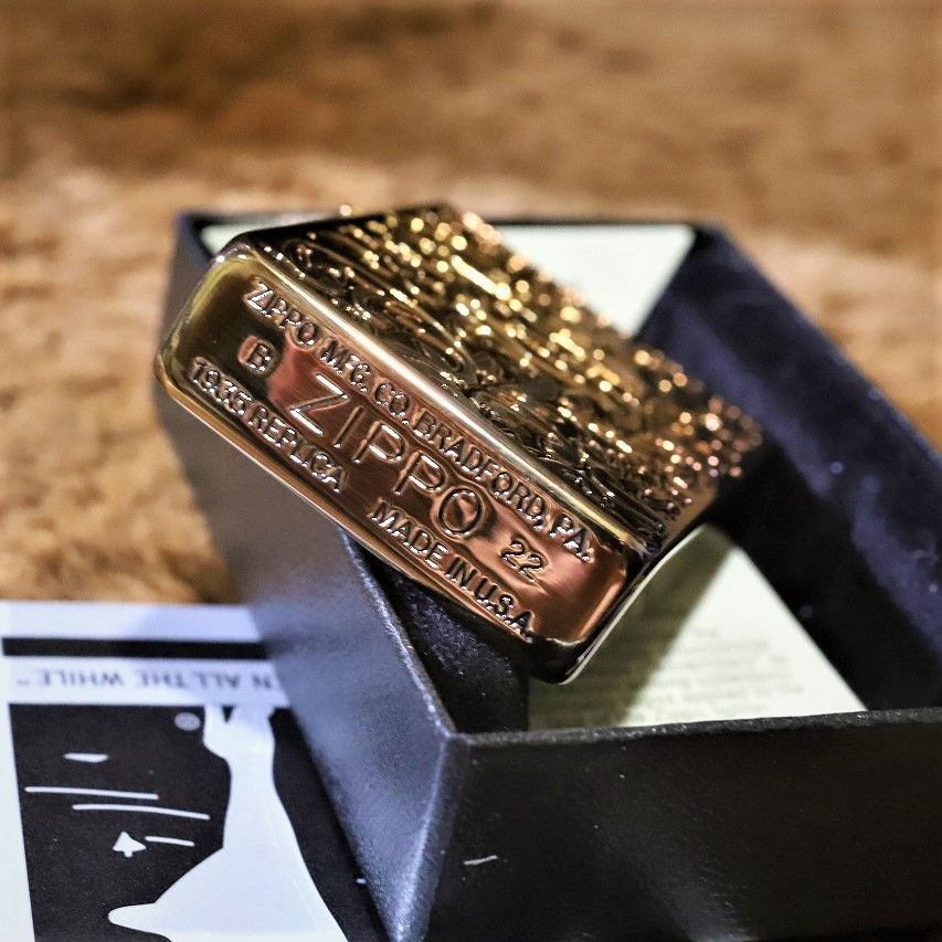 ZIPPO】1935 レプリカ 両面アラベスク BS 真鍮古美 四角いジッポ