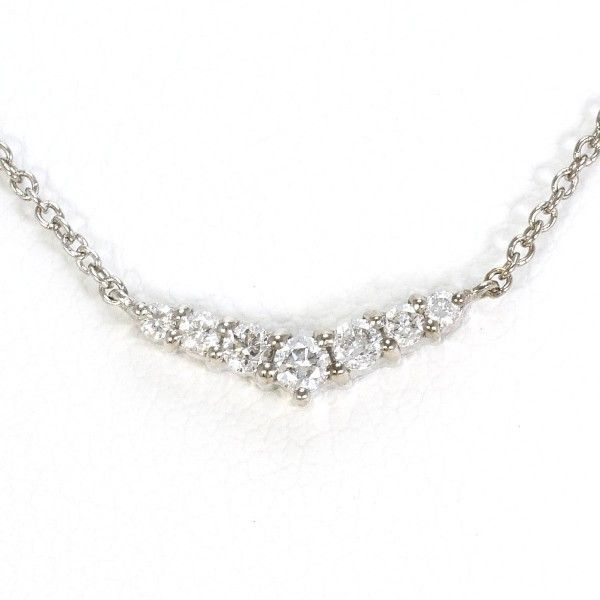 K18WG ネックレス necklace ダイヤ 0.11 総重量約1.7g 約40cm