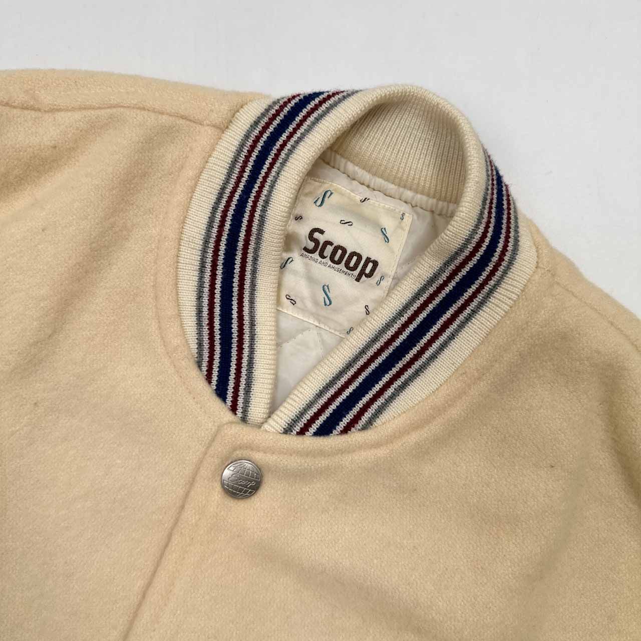 90s vintage SCOOP スクープ メルトンウール スタジャン M/アイボリー 