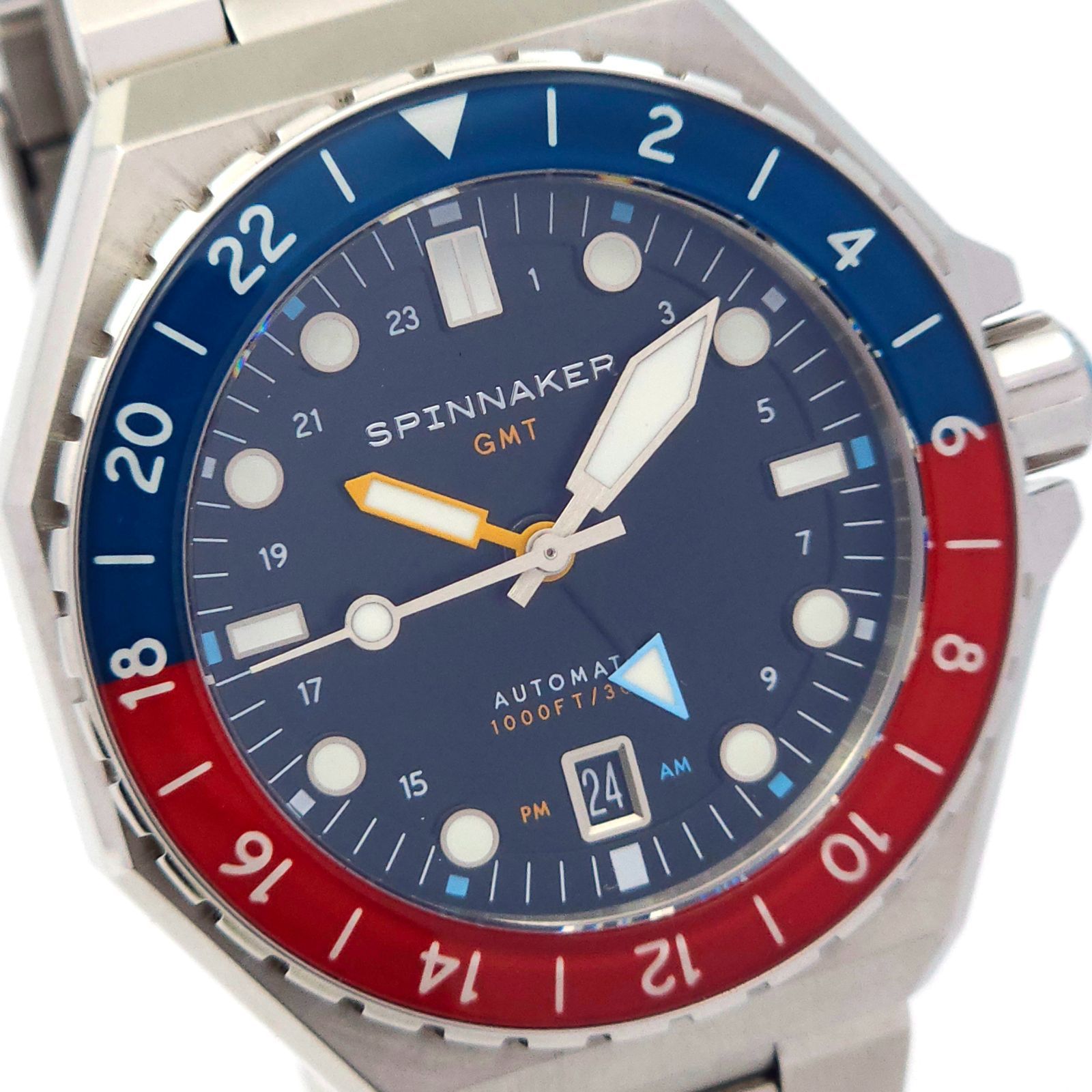 ☆良品 SPINNAKER スピニカー デュマ GMT 自動巻 動作品 裏スケ 青赤