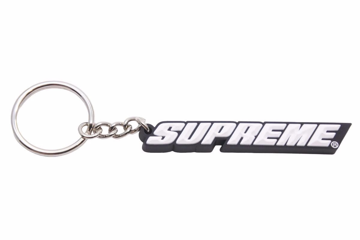 美品 Supreme Bevel Logo Keychain Black シュプリーム キーチェーン