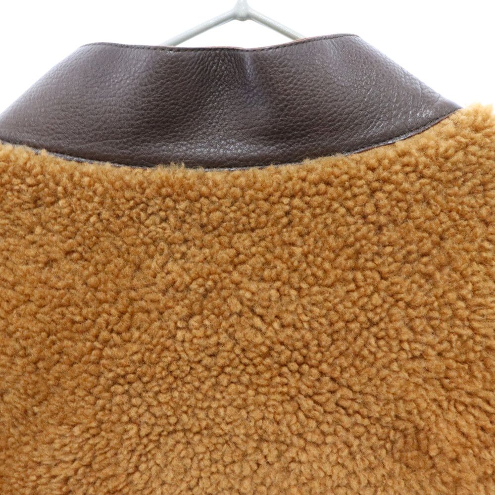 MARNI (マルニ) 12AW シアリング ラムレザー ノーカラー コート  