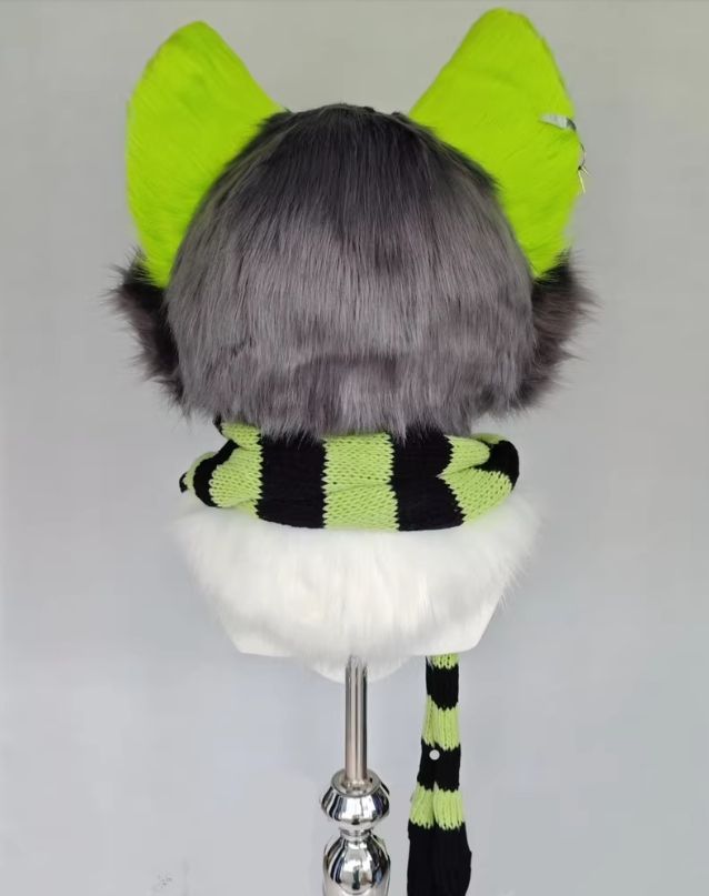 着ぐるみヘッド 狼 NO.79 緑 グレー 全頭ヘッド ケモノ マスク 着ぐるみヘッド 狼 NO.79 緑 グレー 全頭ヘッド ケモノ マスク