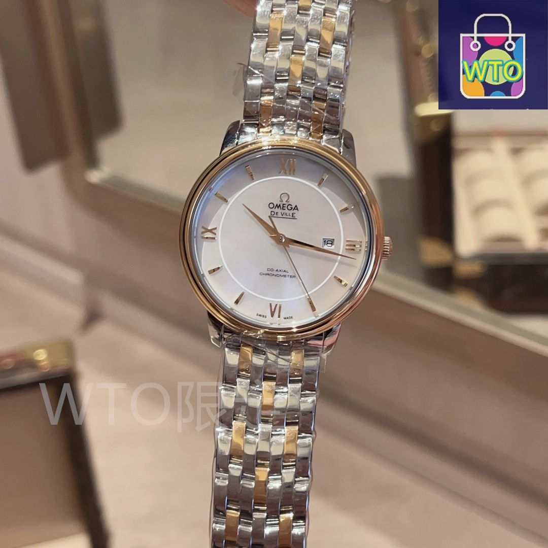 なつまい　OMEGA　 ロゴ入りプレート 今日特価】Omega オメガ デビュー 真珠母貝の文字盤は独創的で