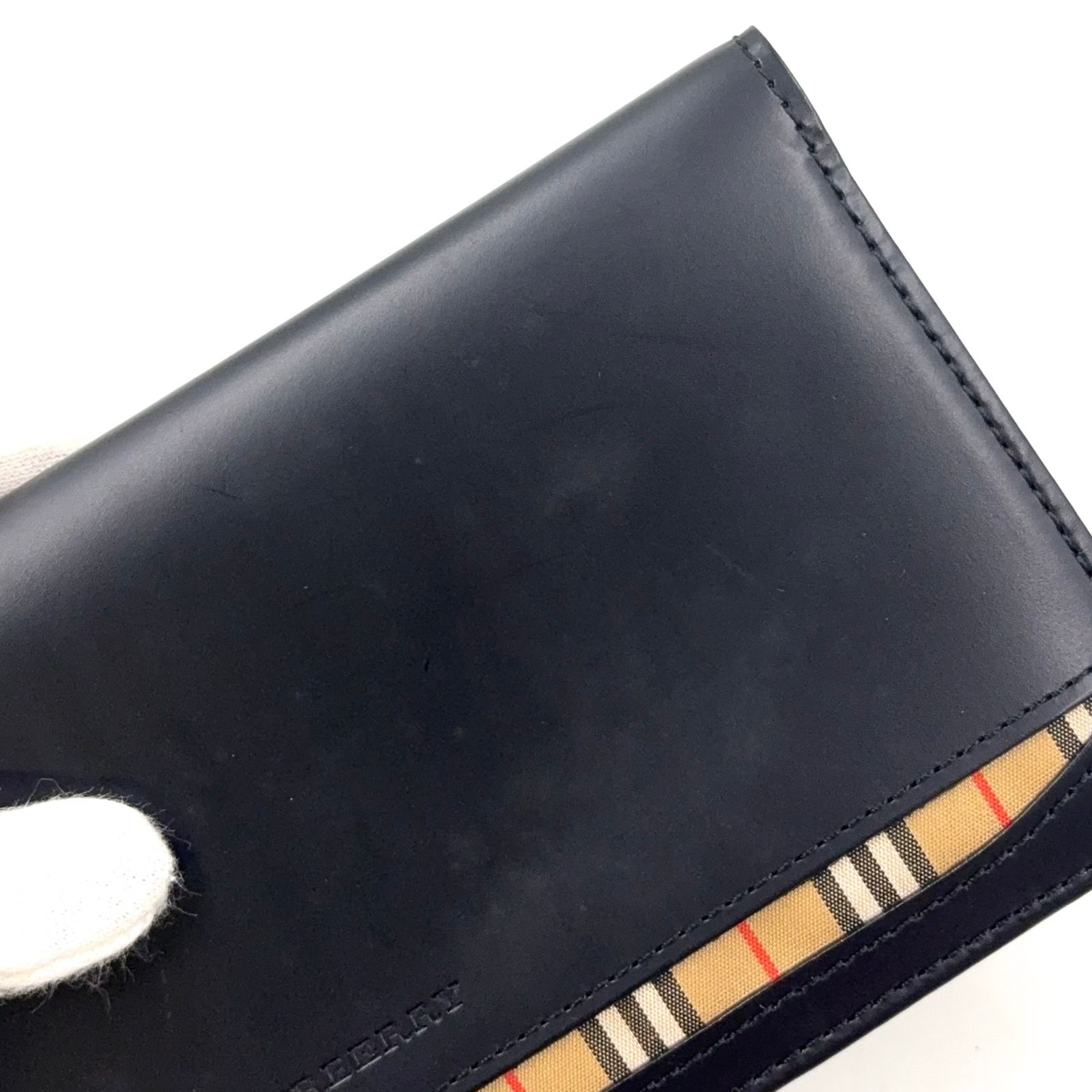 レザー×キャンバス ブラック