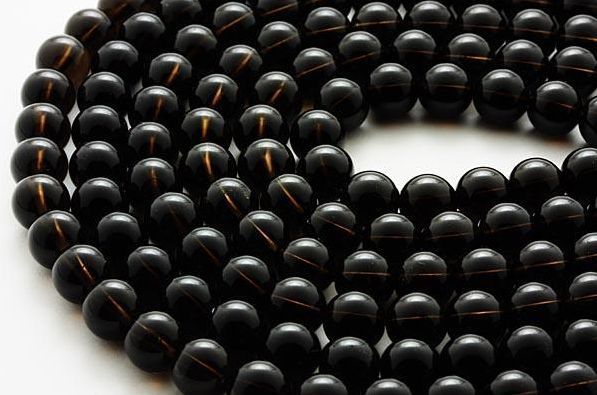 天然黒水晶 (モリオン) 8mm モンゴル産 一連 魔除け 風水 パワーストーン