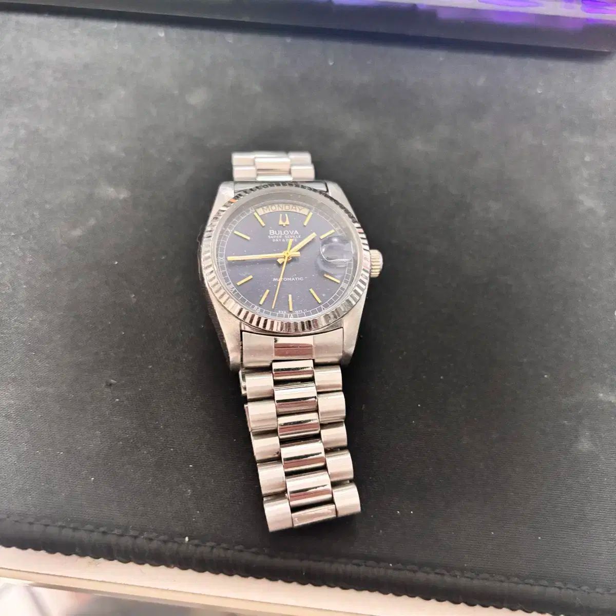 大丈夫) BULOVA(ブローバ) スーパーセビル オートマティック 青 大丈夫) BULOVA(ブローバ) スーパーセビル オートマティック 青