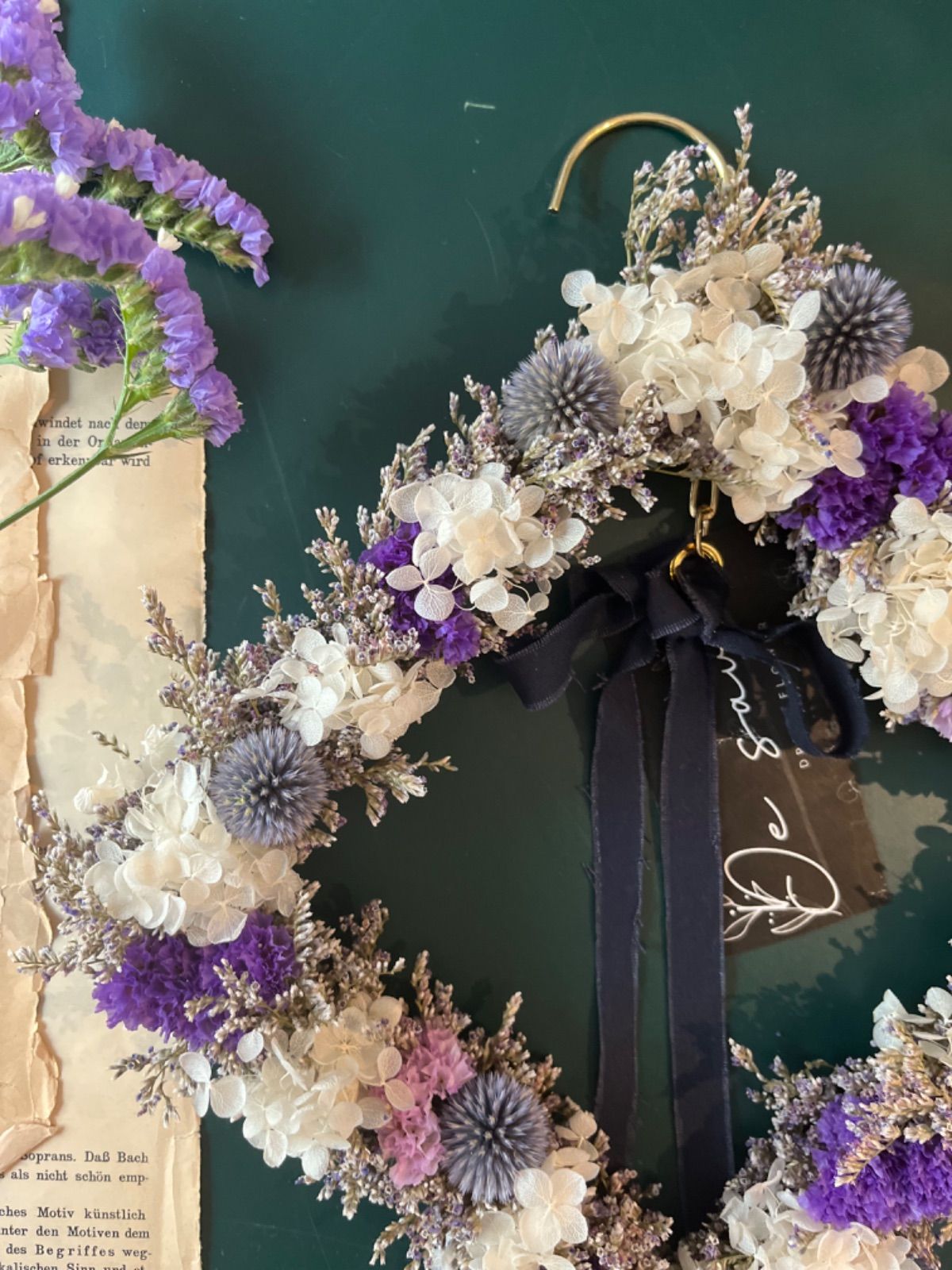 hand made ☆ スターチスいっぱいの春色リース 