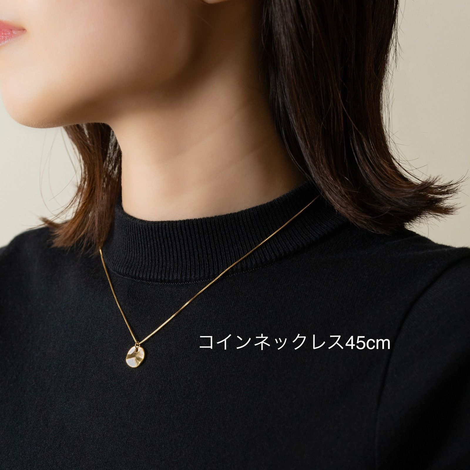 ショップ 2点セット！ビーズチェーンとハンマーコインの14kgfネックレス 重ね付け 2点セット！ビーズチェーンとハンマーコインの14kgfネックレス