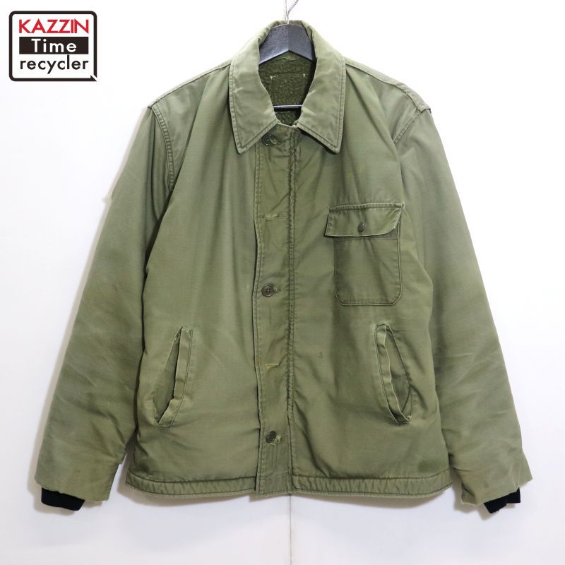 80s USA製 vintage U.S.NAVY A-2 デッキ ミリタリージャケット メンズ