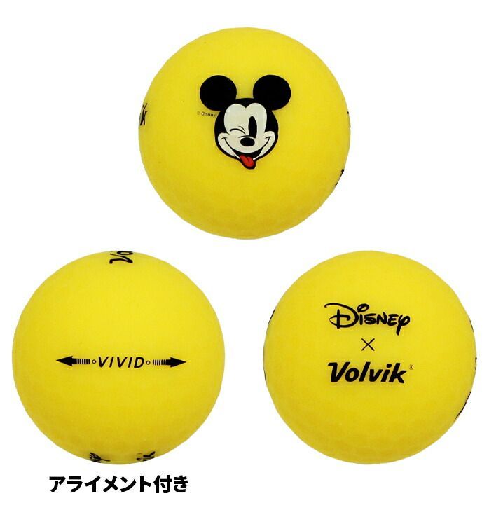 Volvik ボルビック ミッキーフレンズ ゴルフボール マルチカラー 1ダース 12球入り MICKEY＆FRIENDS VV59NA86 ミッキー フレンズ 蛍光 発色 視認性 ヴォルヴィック