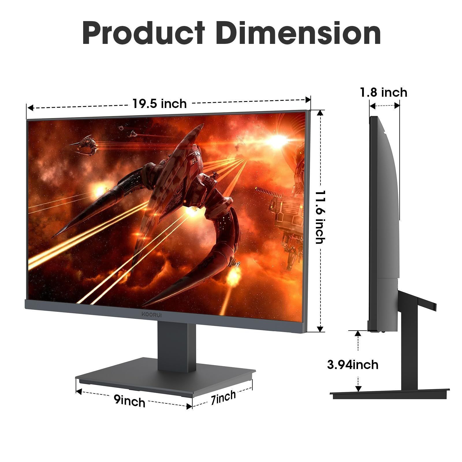 ディスプレイ・モニター本体 KAMOME 数量限定】KOORUI モニター 21.5インチ ゲーミングモニター FHD