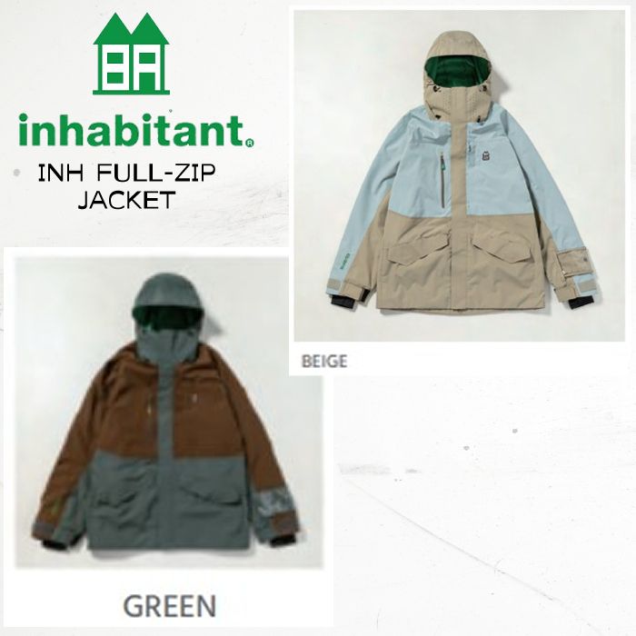 インハビタント ウェア ジャケット メンズ レディース 23-24 INHABITANT INH FULL-ZIP JACKET ISM23OT56 スノーボード ジャケット 2024 日本正規品