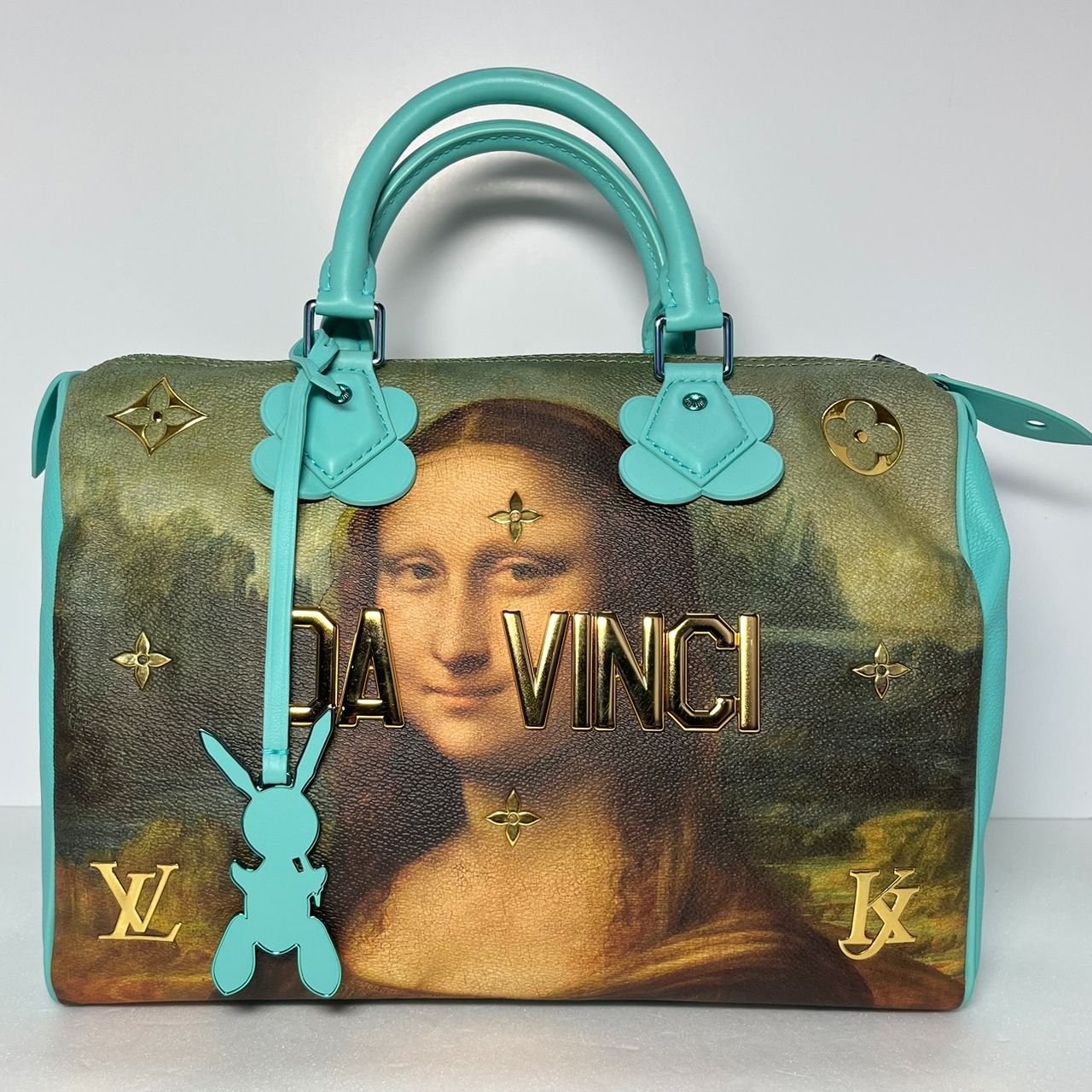 LouisVuitton　ルイ・ヴィトン　モナリザ　スピーディ30　ジェフ・クーンズコラボ　マスターズコレクション　テュルコワーズ　M43311　 ブランドバッグ　ハンドバッグ　ボストンバッグ　DA　VINCI　ダヴィンチ　レディース【Y51197T】