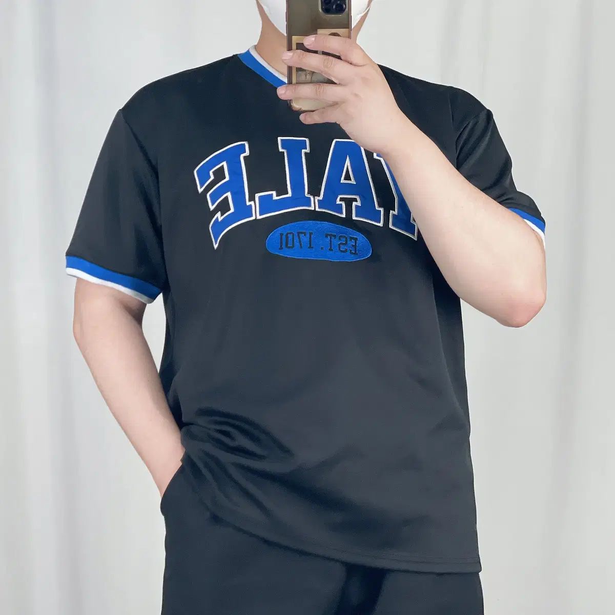 YALE(イェール) アップリケ 黒 トレーナー 半袖Tシャツ M 250611