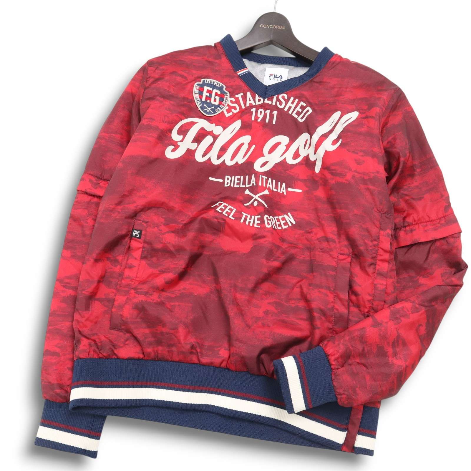 1PIU1UGUALE3 GOLF Vネックバックロゴニット　セーター　M 1PIU1UGUALE3 GOLF Vネックバックロゴニット セーター M 1PIU1UGUALE3