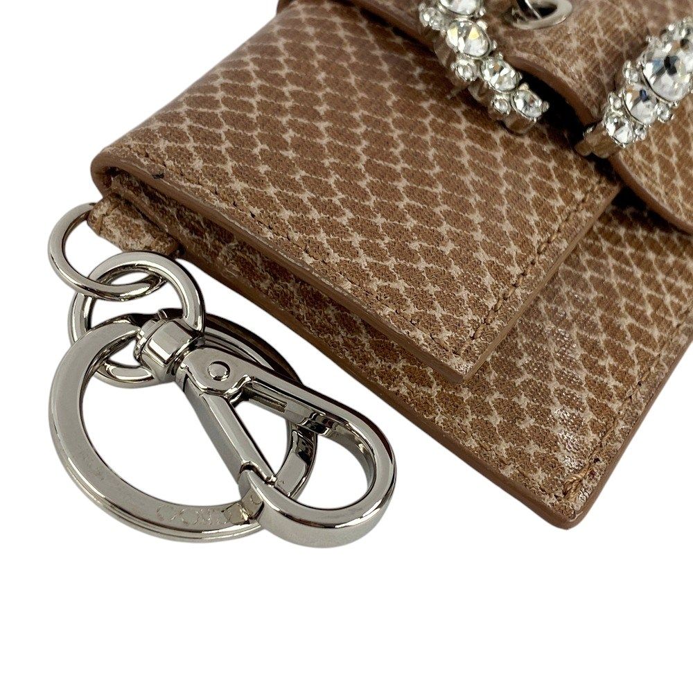 □未使用□ ジミーチュウ カードケース キーリング付 ビジュー PVC  