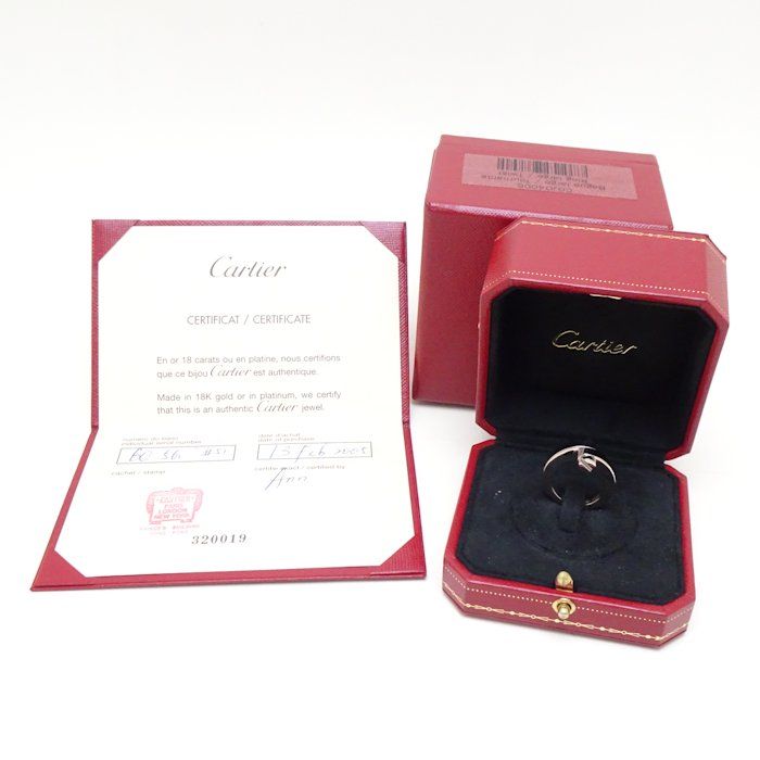 Cartier メノットリング　k18 約11号 CARTIER カルティエ メノット リング 指輪 #51 11号 K18WG ホワイト