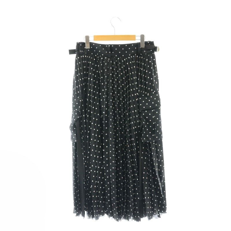 サカイ sacai 23SS Polka Dot Print Skirt プリーツスカート ラップスカート ロング ドット 水玉 3 黒 白 ブラック  ホワイト /ES □OS - メルカリ