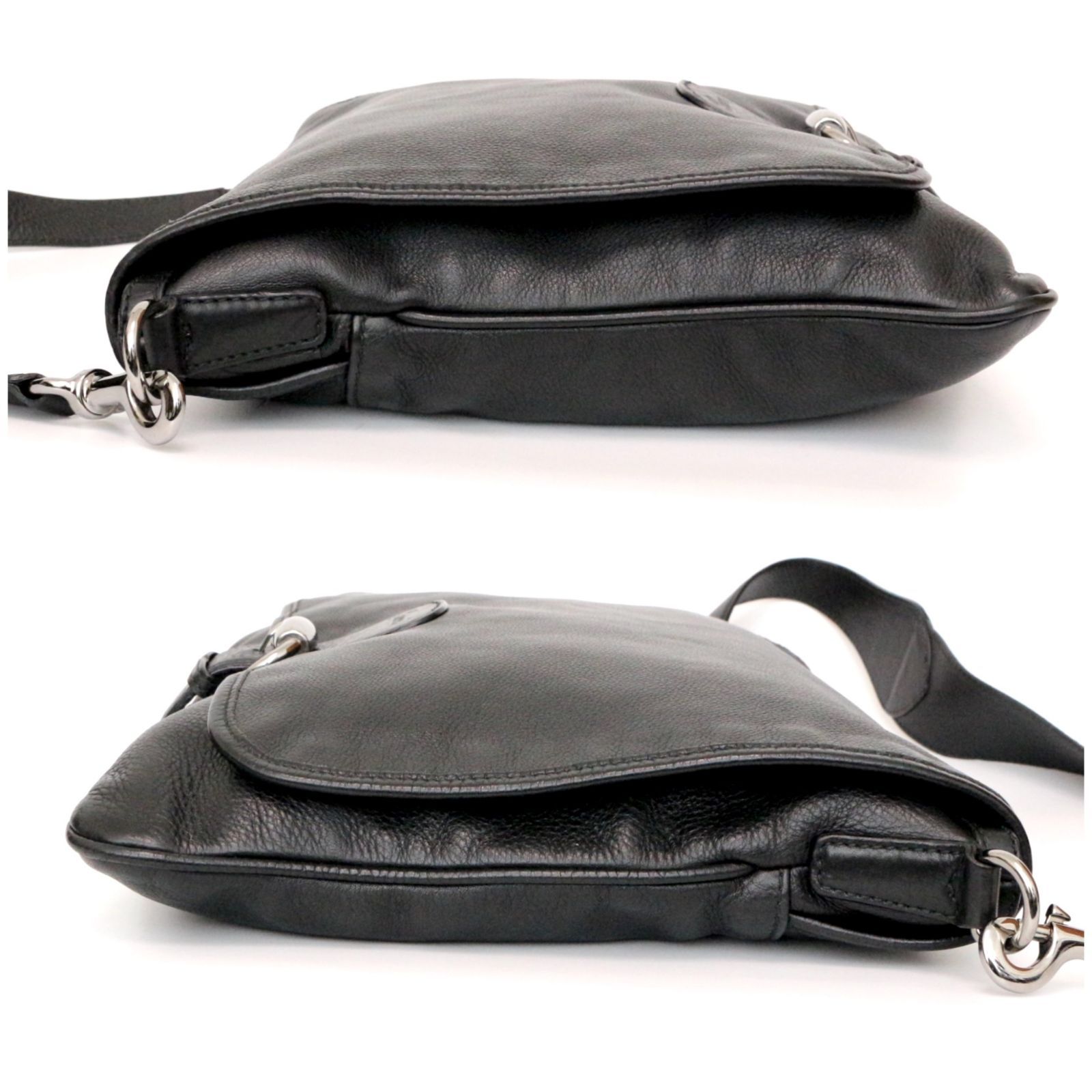 Gucci ブラック レザー ショルダーバッグ グッチ GUCCI ショルダーバッグ 710861 パイソン×レザー