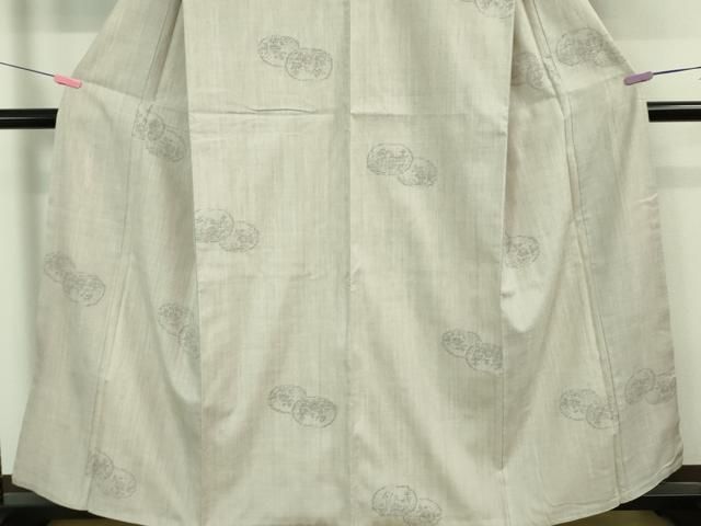 平和屋着物○本場結城紬 重要無形文化財 丸文 三越扱い 正絹 逸品