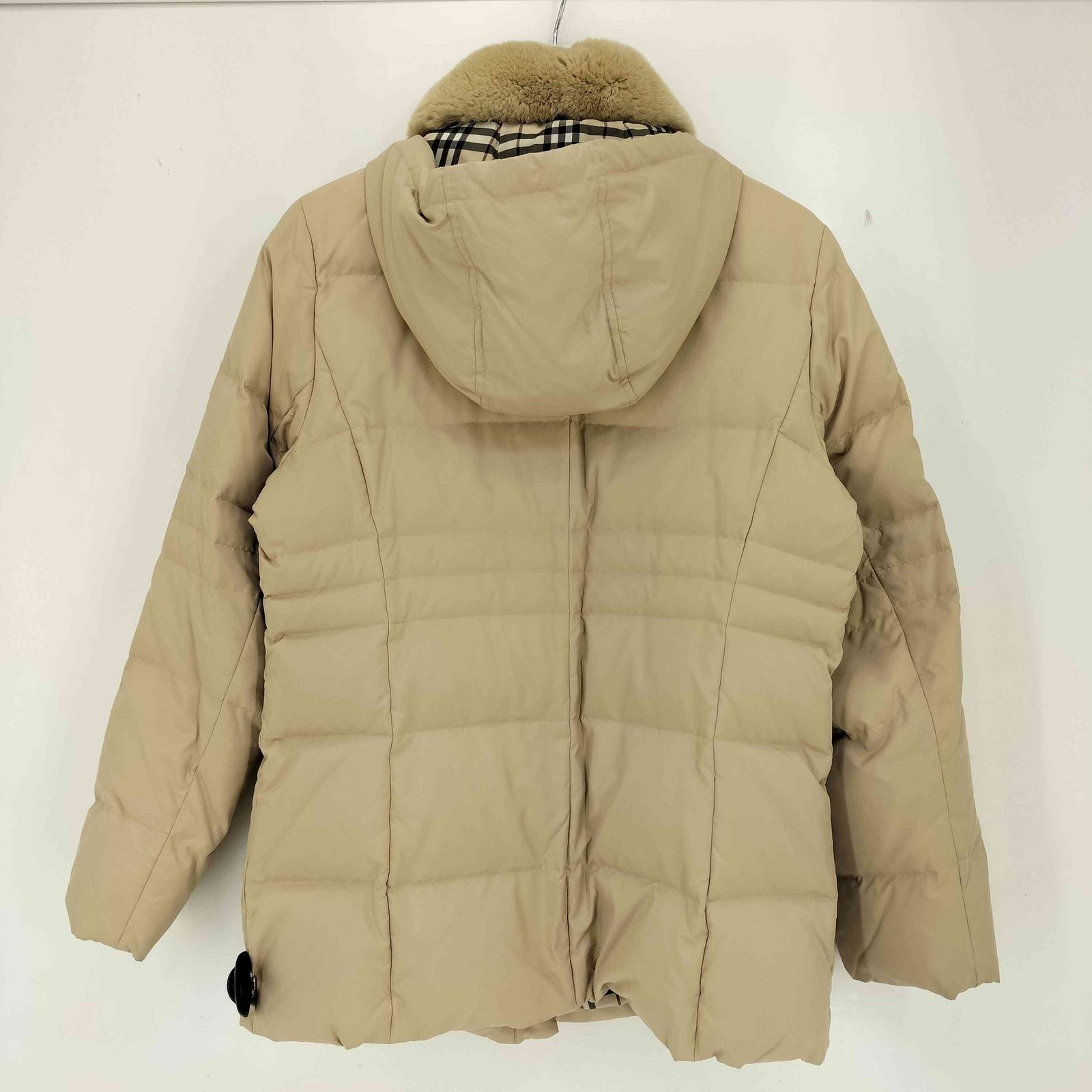 バーバリーロンドン BURBERRY LONDON 裏地ノバチェック ラビットファー