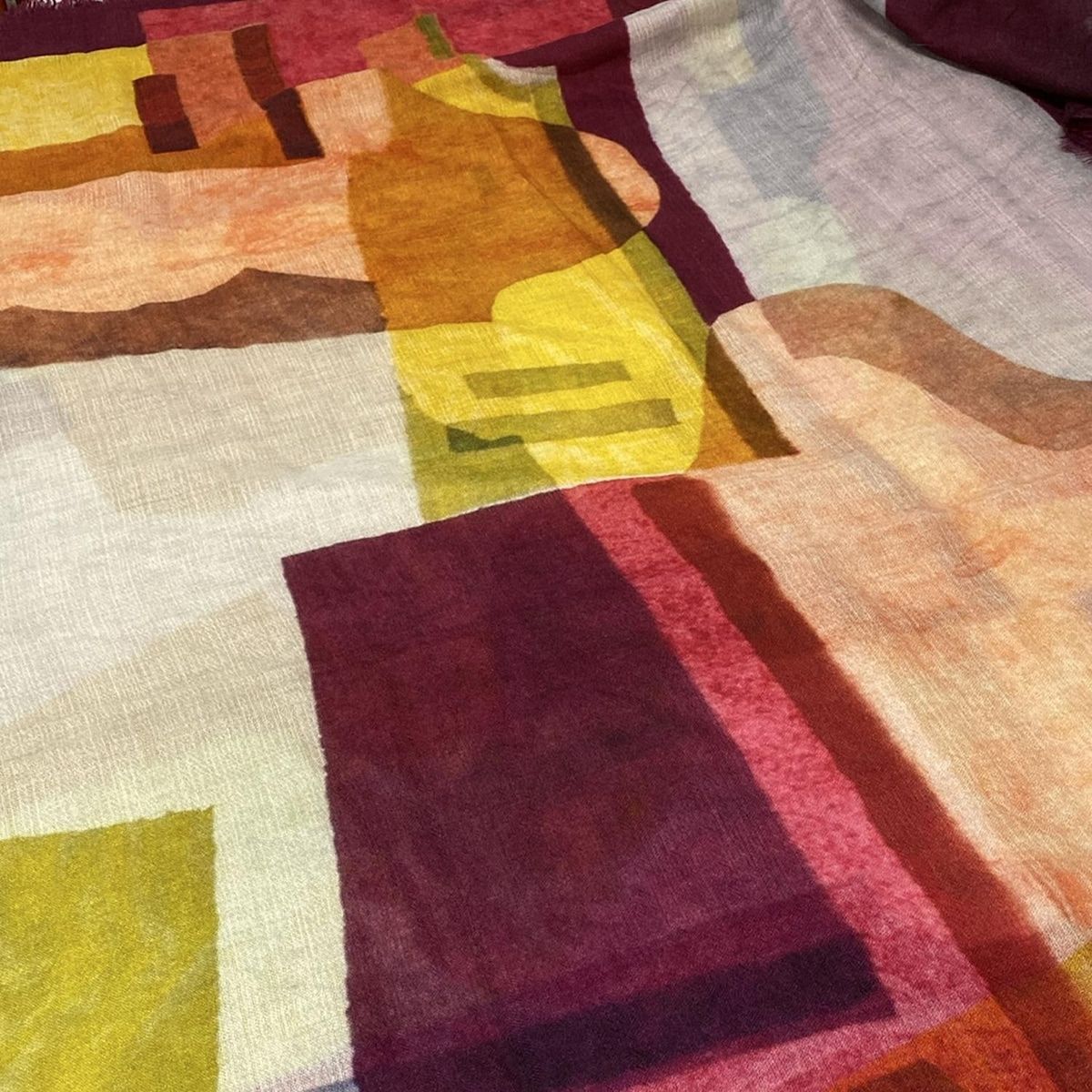 CHANEL(シャネル) ストール(ショール)美品 - ボルドー×ライトブラウン  