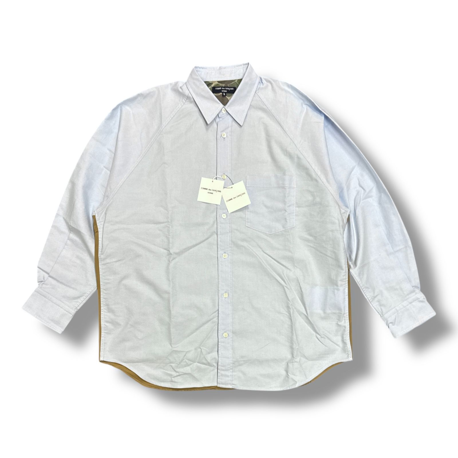 未使用級 コムデギャルソンオムドゥ AD2024 シャツ 長袖 ホワイト 白 S 未使用級 コムデギャルソンオムドゥ AD2024 シャツ 長袖 ホワイト 白 S