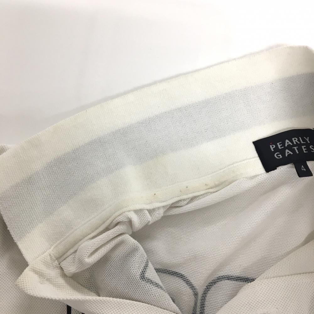 ○★新品未使用　PEARLY GATES　ロゴプリントポロシャツ　4　ホワイト PEARLY GATES 【新品】パーリーゲイツ 半袖ポロシャツ 白