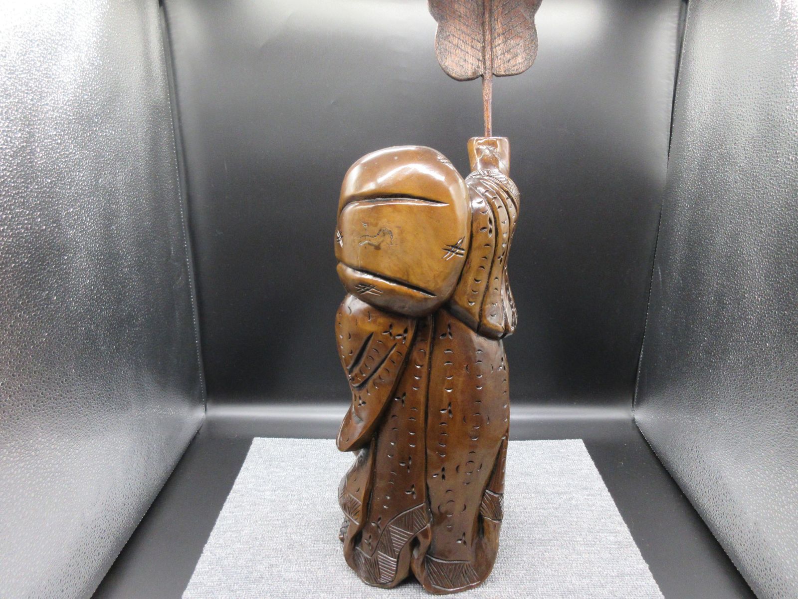 木彫り 彫刻 七福神 布袋様 布袋 ほてい 縁起物 置物 (大) type-C