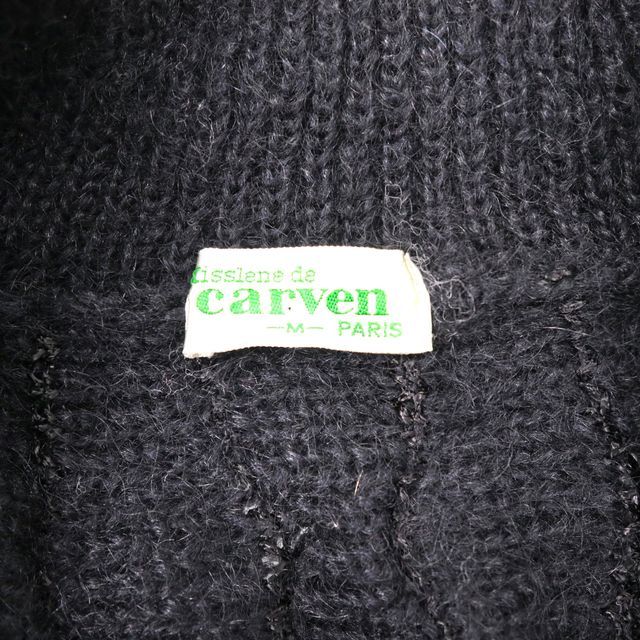 carven モヘアニット カーディガン ボレロ M ブラック ウール 80年代 日本製