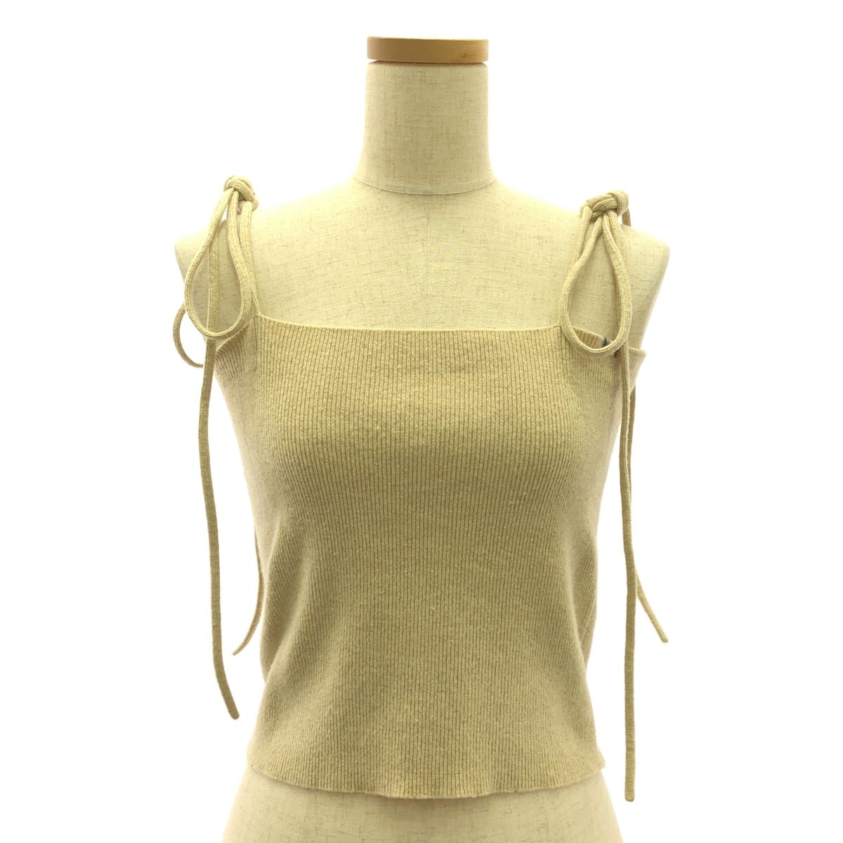 extreme cashmere | エクストリームカシミヤ | リブニット キャミソール ベアトップ | ベージュ | レディース