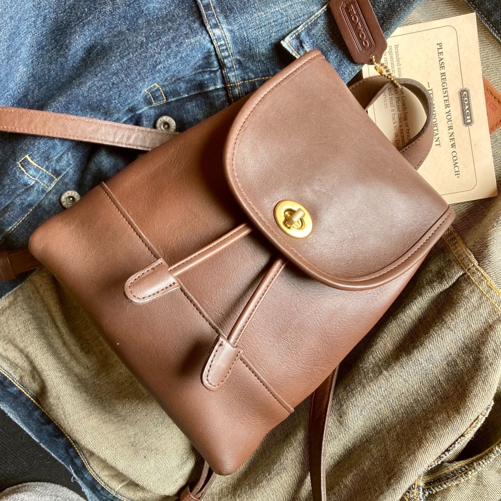 USA製 美品 オールドコーチ レザー リュック OLD COACH ブラウン