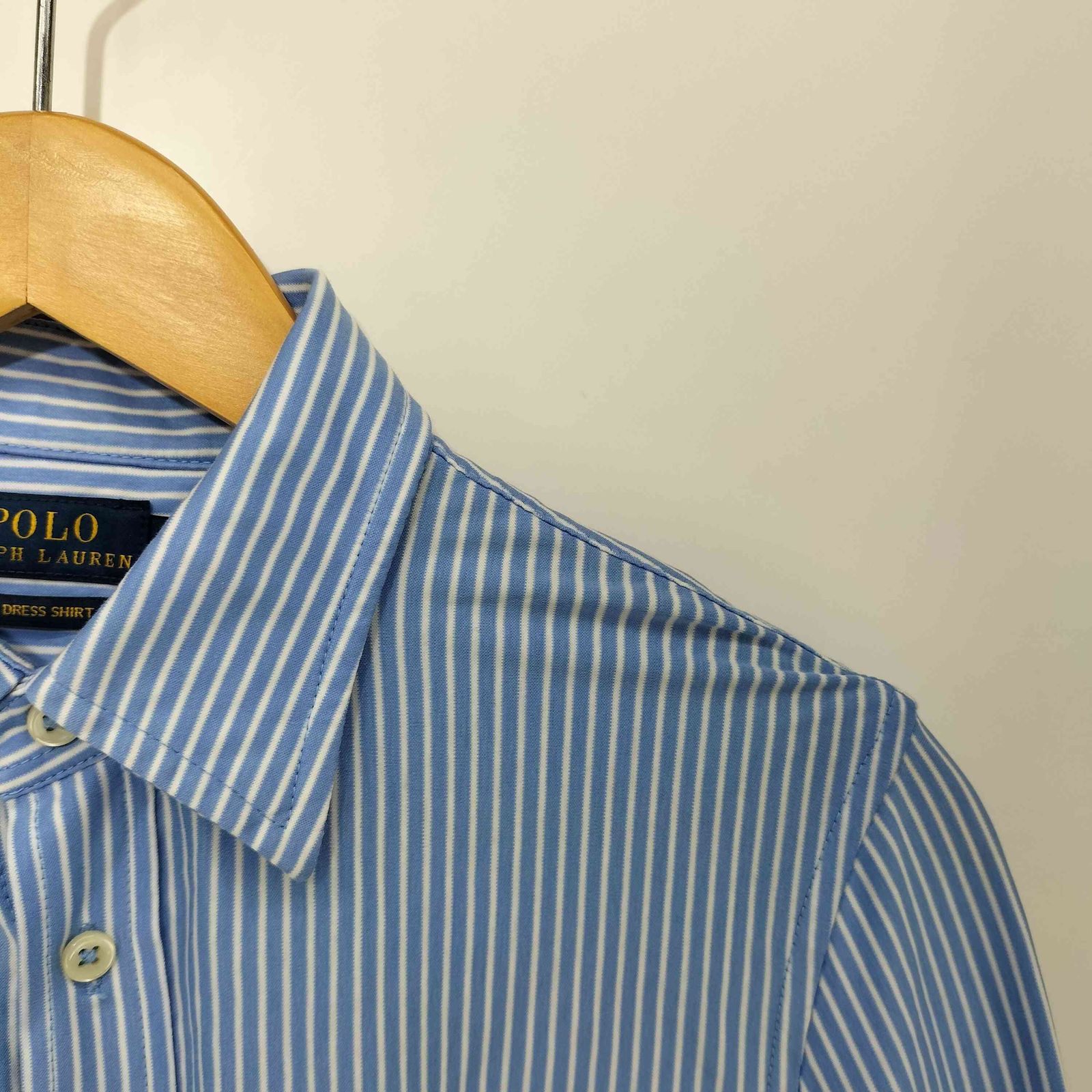 新品 ラルフローレン KNIT DRESS SHIRT ストライプ 袖口ロゴ S ポロラルフローレン POLO RALPH LAUREN ストライプ柄 ポニー刺繍