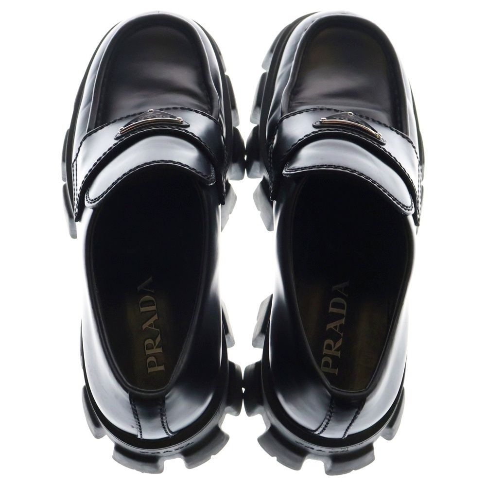 PRADA (プラダ) Monolith Pointy Brushed Leather Loafers モノリス