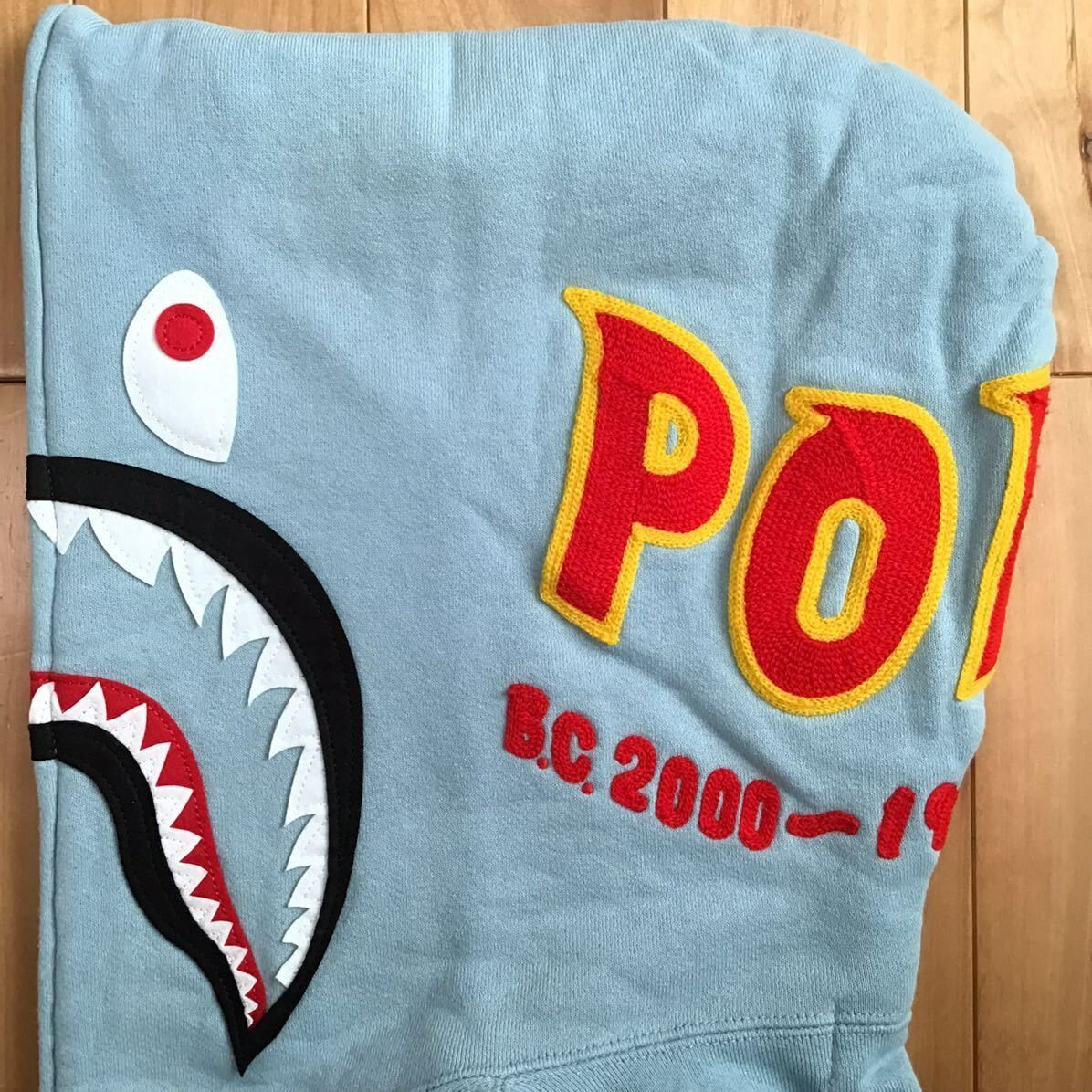 シャーク パーカー Mサイズ ライトブルー shark full zip hoodie