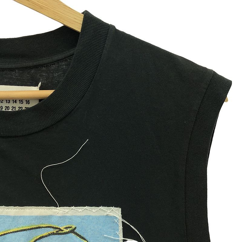 【美品】  Maison Margiela / メゾンマルジェラ | 2024SS | カウボーイ パッチ スリーブレス オーバー Tシャツ / タンクトップ カットソー | XS | ブラック | レディース 美品】 Maison Margiela / メゾンマルジェラ | 2024SS | カウボーイ