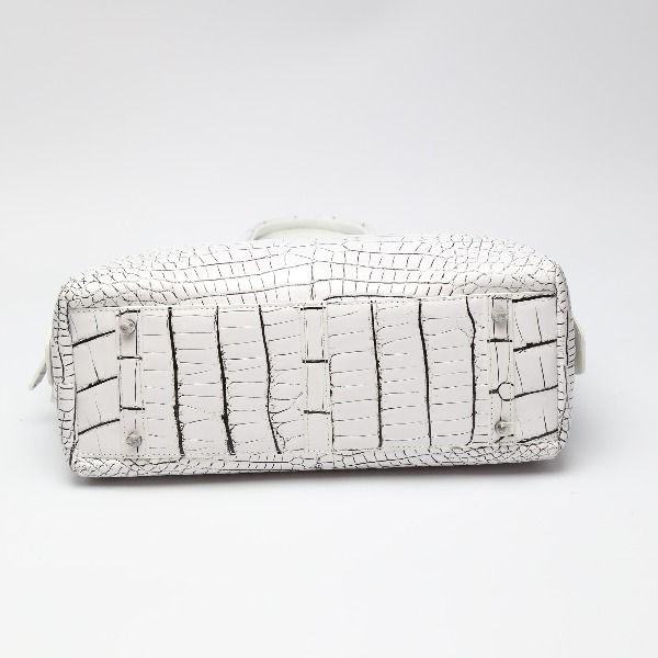 クロコダイル lb3208 ハンドバッグ ホワイト CROCODILE クロコダイル