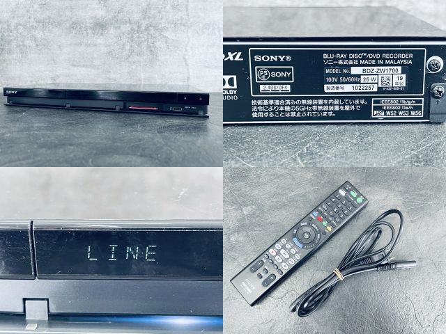 ソニー ブルーレイレコーダー SONY BDZ ZW 1700 BDレコーダー 映像機器 リモコン付き 514490 高コントラストテレビ ブルーレイレコーダー 