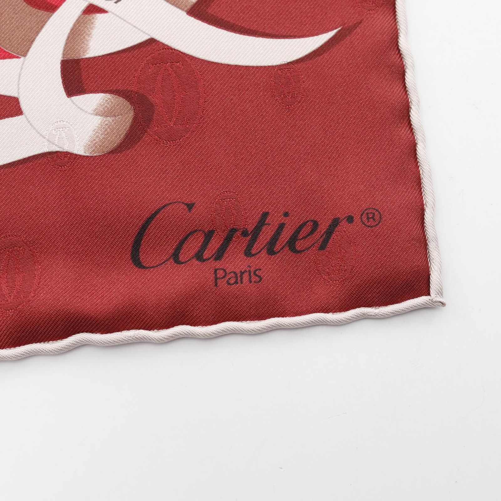 カルティエ CARTIER スカーフ 2C T6011494X レッド シルク スカーフ