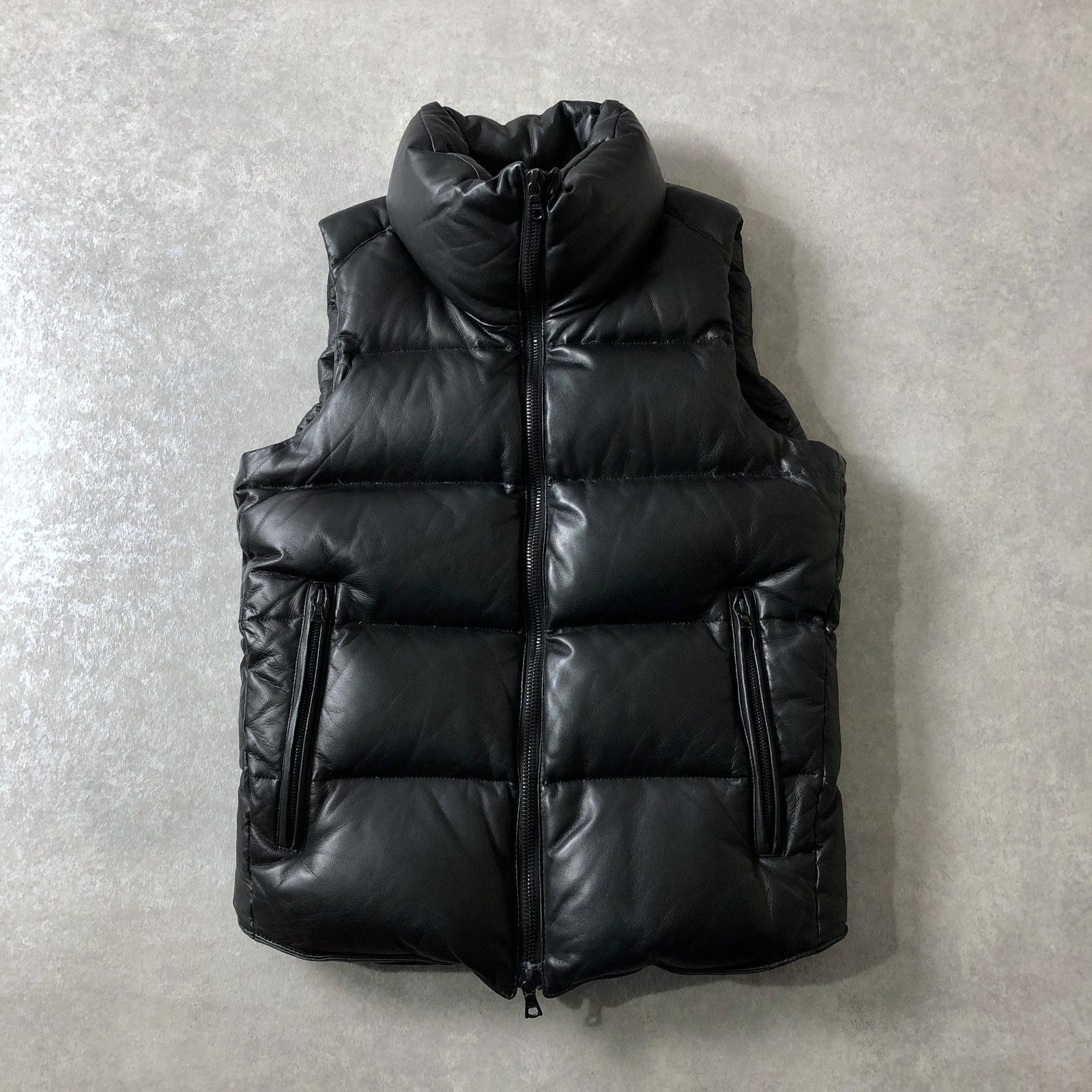 定価9万 wjk ラムレザー ダウン ベスト ram nappa drum dyed down vest ダブルジェイケイ - メルカリ