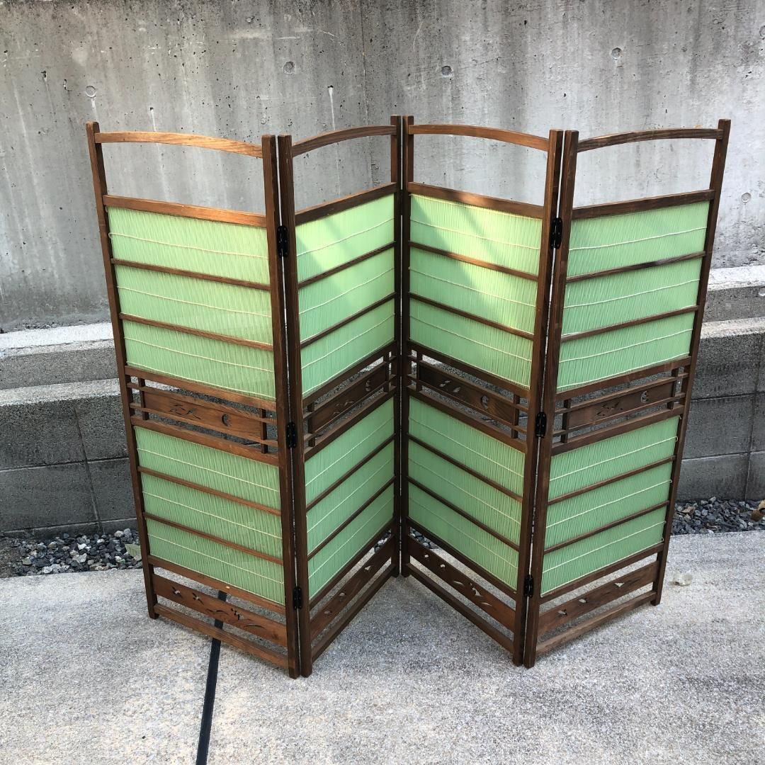 昭和レトロ 衝立 パーテーション 間仕切り グリーン ＃723